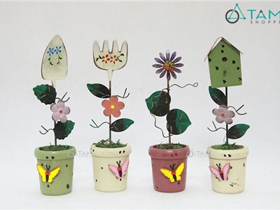 Chậu cây để bàn Vintage mô phỏng dụng cụ làm vườn số 84